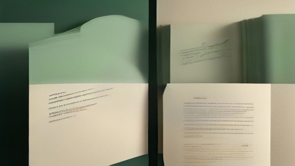 Symboolbeeld: twee versies van dezelfde dossierpagina naast elkaar in groen- en papiertinten, die de vergelijking met en zonder een document weergeven.