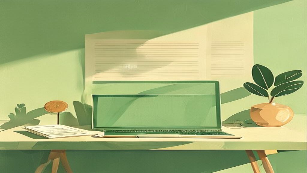 Symbolbild: Freelancer prüft am Schreibtisch eine unbezahlte Rechnung auf dem Laptop.