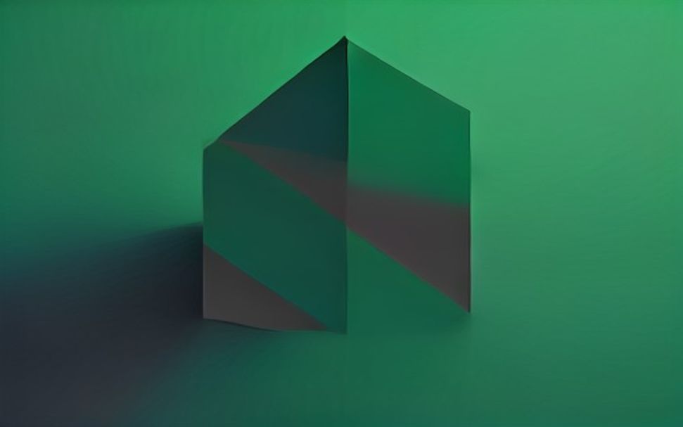 Symbolic image for opposing-party memory: two opposing points linked by a dashed, watchful connecting line, against a dark green-oxblood background