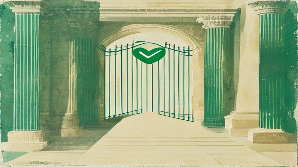 Justitia-Waage neben einem Laptop mit KI-Symbol, das die Grenze zwischen erlaubter Legal-KI und anwaltlicher Beratung im Einzelfall darstellt