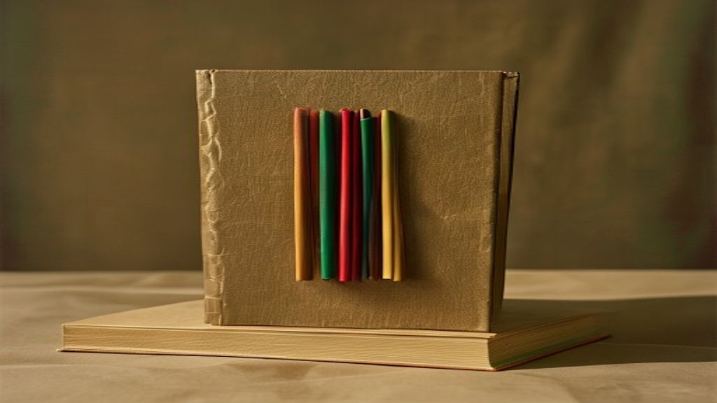 Symbolbild für ein mehrsprachiges Hilfe-Wiki: ein geschlossenes Buch mit sieben bunten Lesebändchen